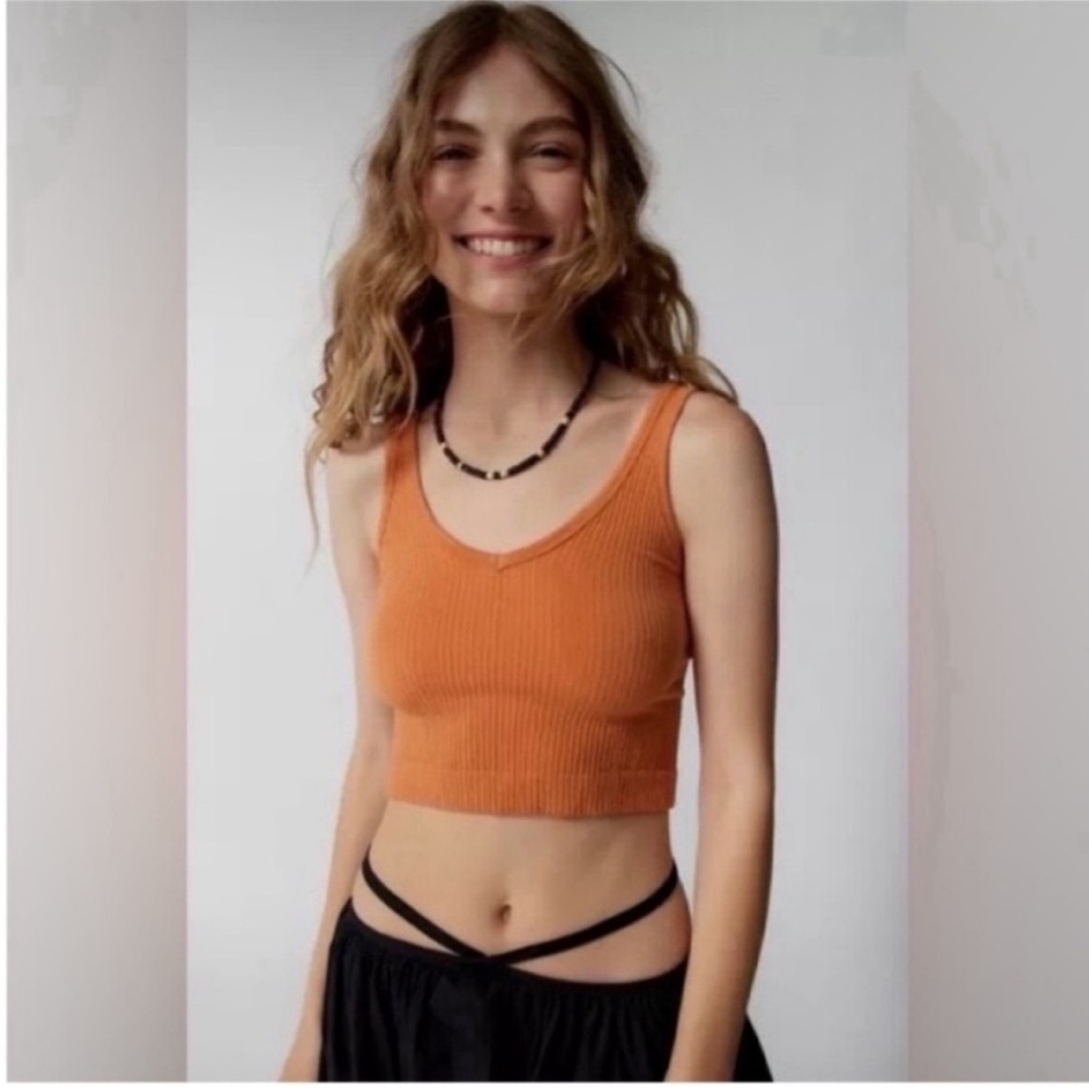 Urban Outfitters Out From Under Orange Ribbed Crop Top
